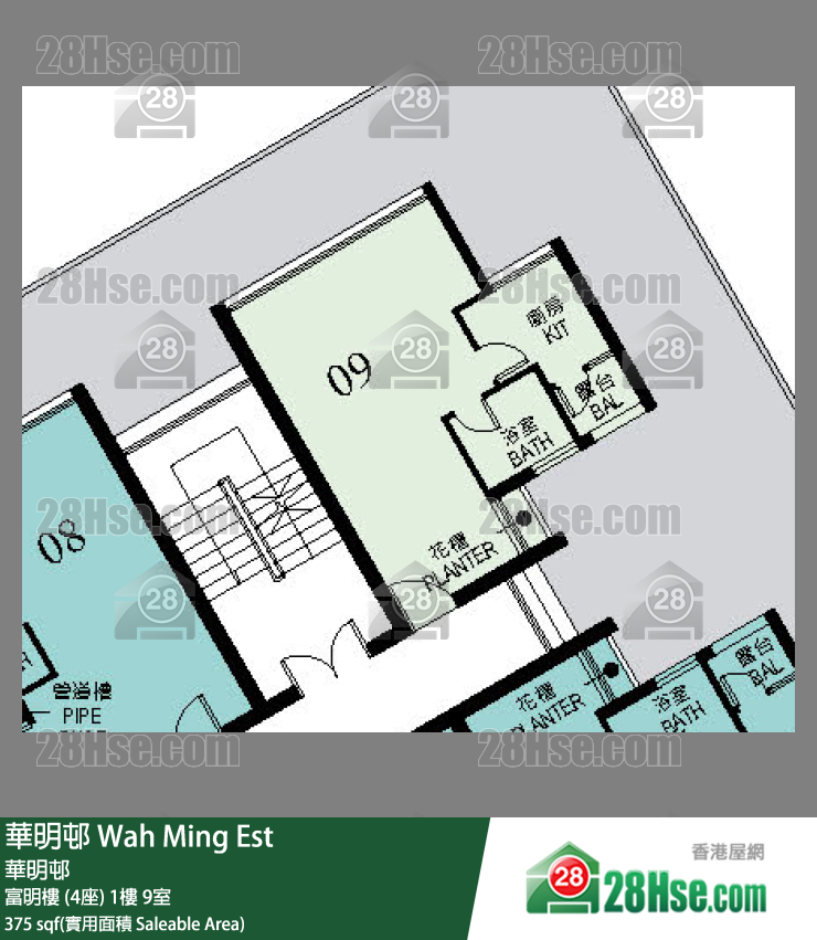 華明邨 富明樓 (4座)1樓 9室 平面圖