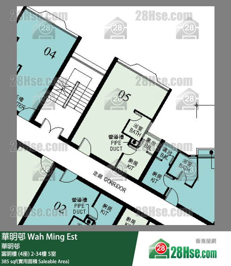 華明邨 富明樓 (4座)9樓 5室 平面圖