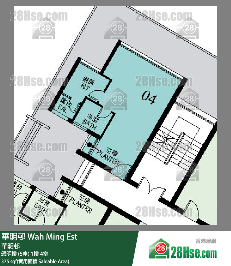 華明邨 頌明樓 (5座)1樓 4室 平面圖