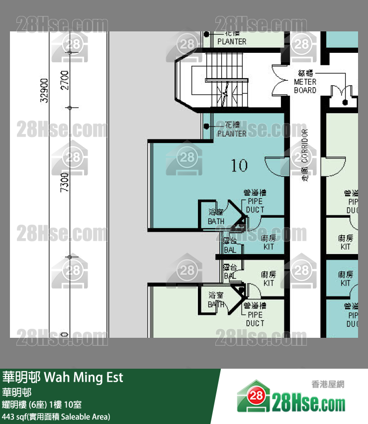 華明邨 耀明樓 (6座)1樓 10室 平面圖