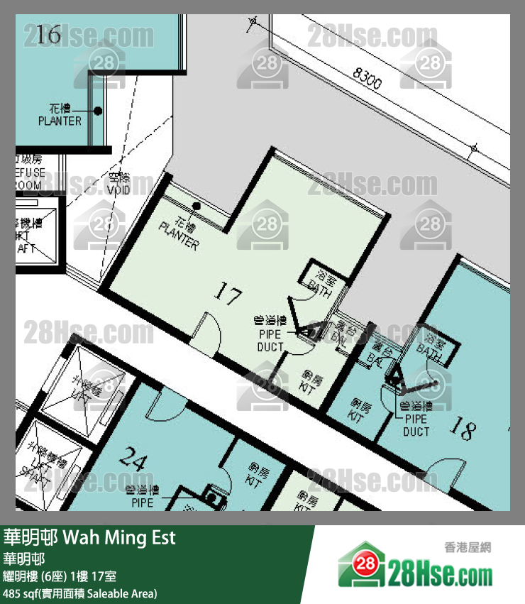 華明邨 耀明樓 (6座)1樓 17室 平面圖