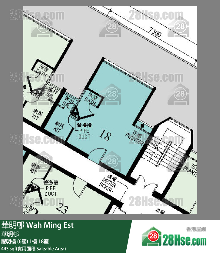 華明邨 耀明樓 (6座)1樓 18室 平面圖