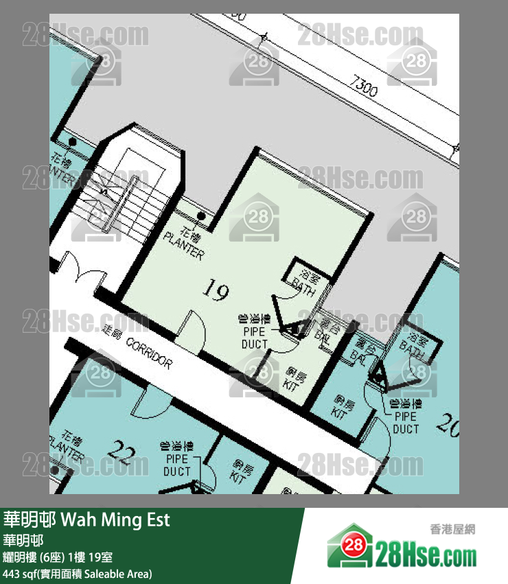 華明邨 耀明樓 (6座)1樓 19室 平面圖