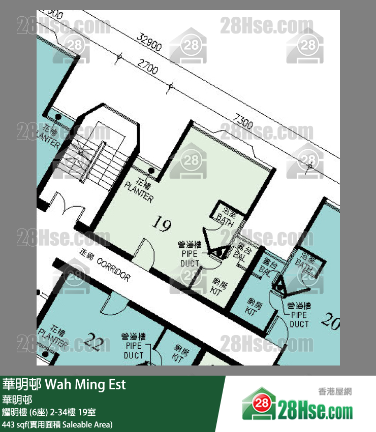 華明邨 耀明樓 (6座)9樓 19室 平面圖