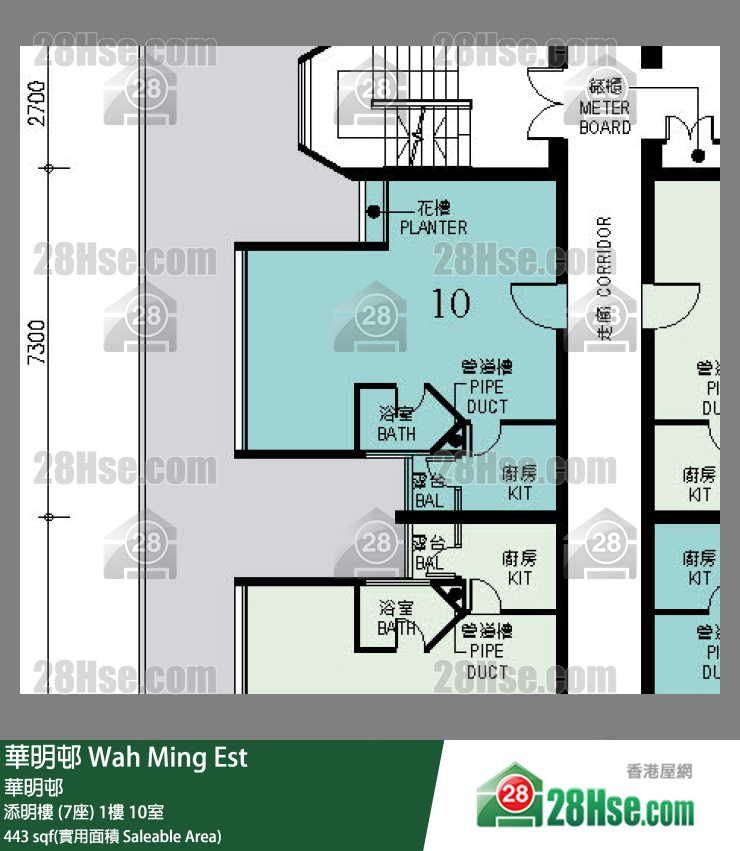 華明邨 添明樓 (7座)1樓 10室 平面圖