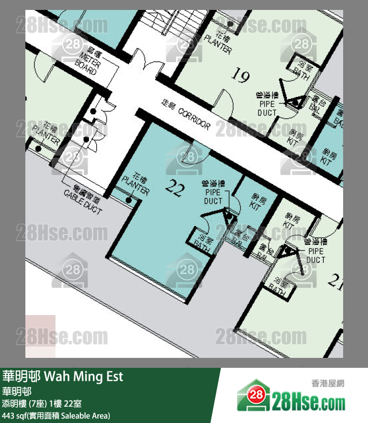 華明邨 添明樓 (7座)1樓 22室 平面圖