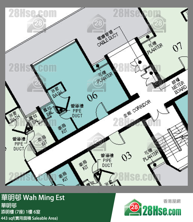 華明邨 添明樓 (7座)1樓 6室 平面圖