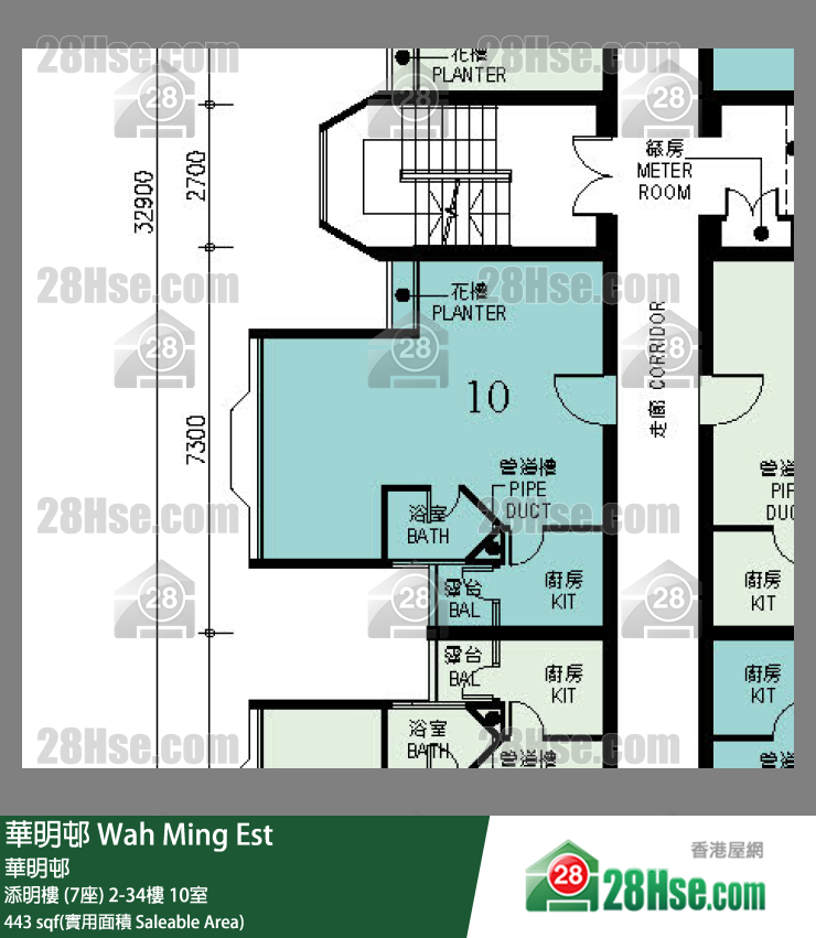 華明邨 添明樓 (7座)15樓 10室 平面圖