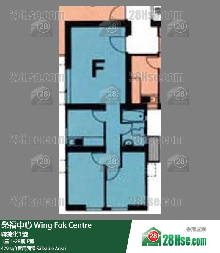 榮福中心 1座14樓 F室 平面圖