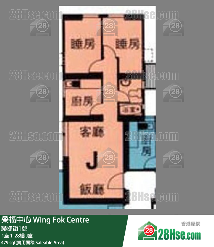 榮福中心 1座22樓 J室 平面圖