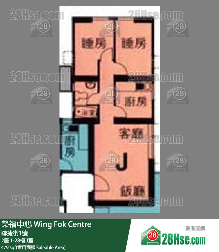 榮福中心 2座27樓 J室 平面圖