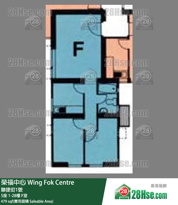 榮福中心 5座19樓 F室 平面圖
