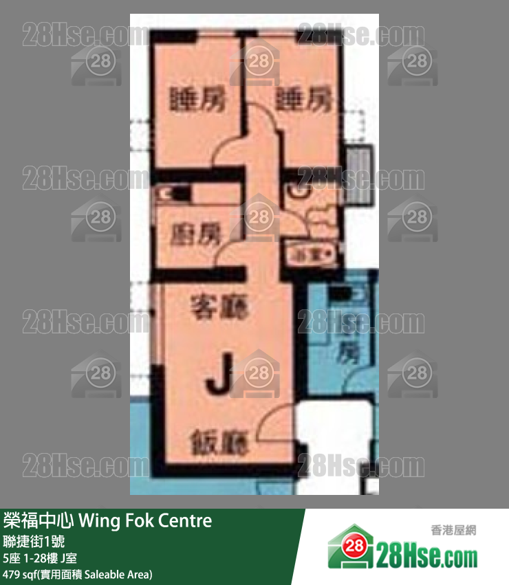 榮福中心 5座6樓 J室 平面圖