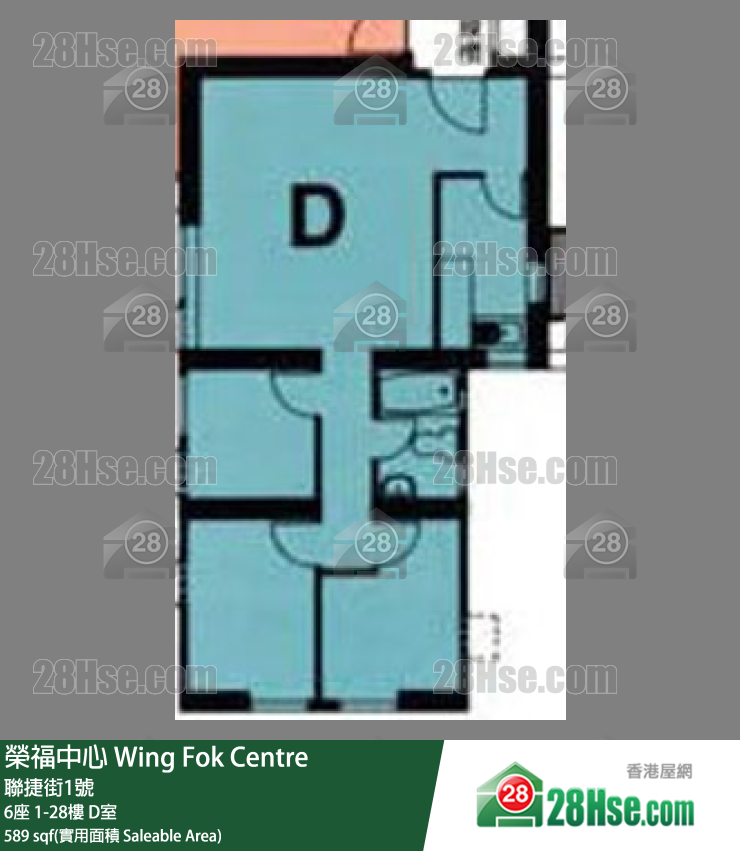 榮福中心 6座 12樓 D室 平面圖