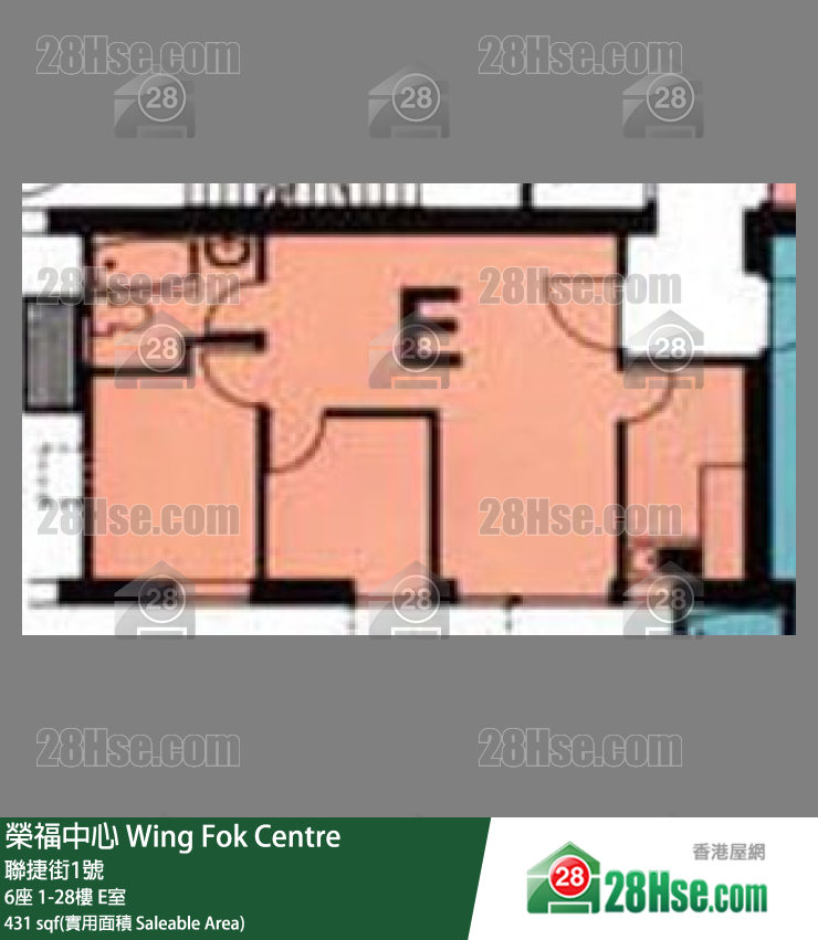 榮福中心 6座 8樓 E室 平面圖