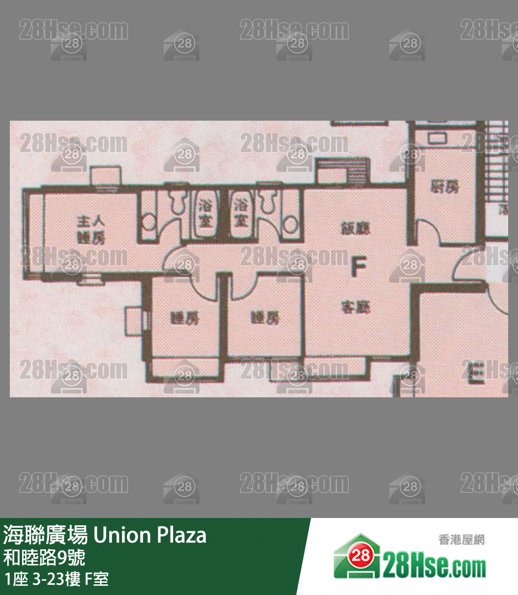 海聯廣場 1座3樓 F室 平面圖