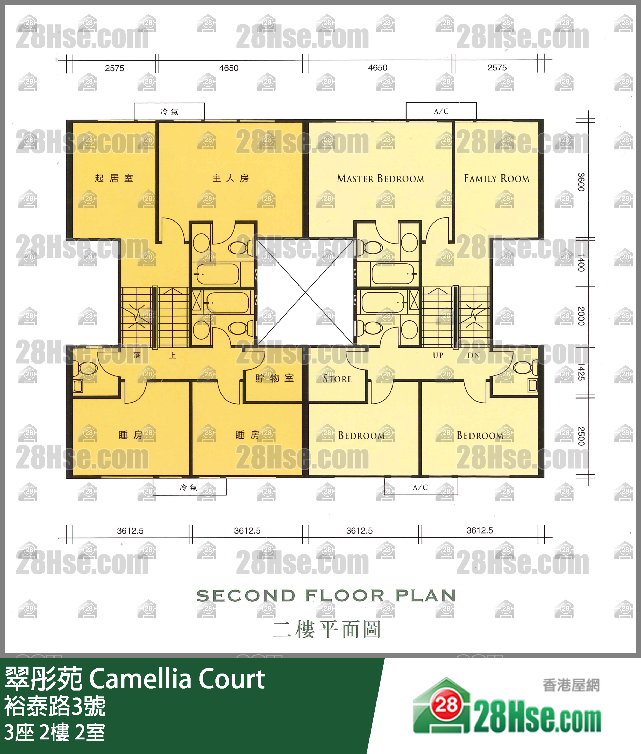 翠彤苑 3座 3樓 2室 平面圖