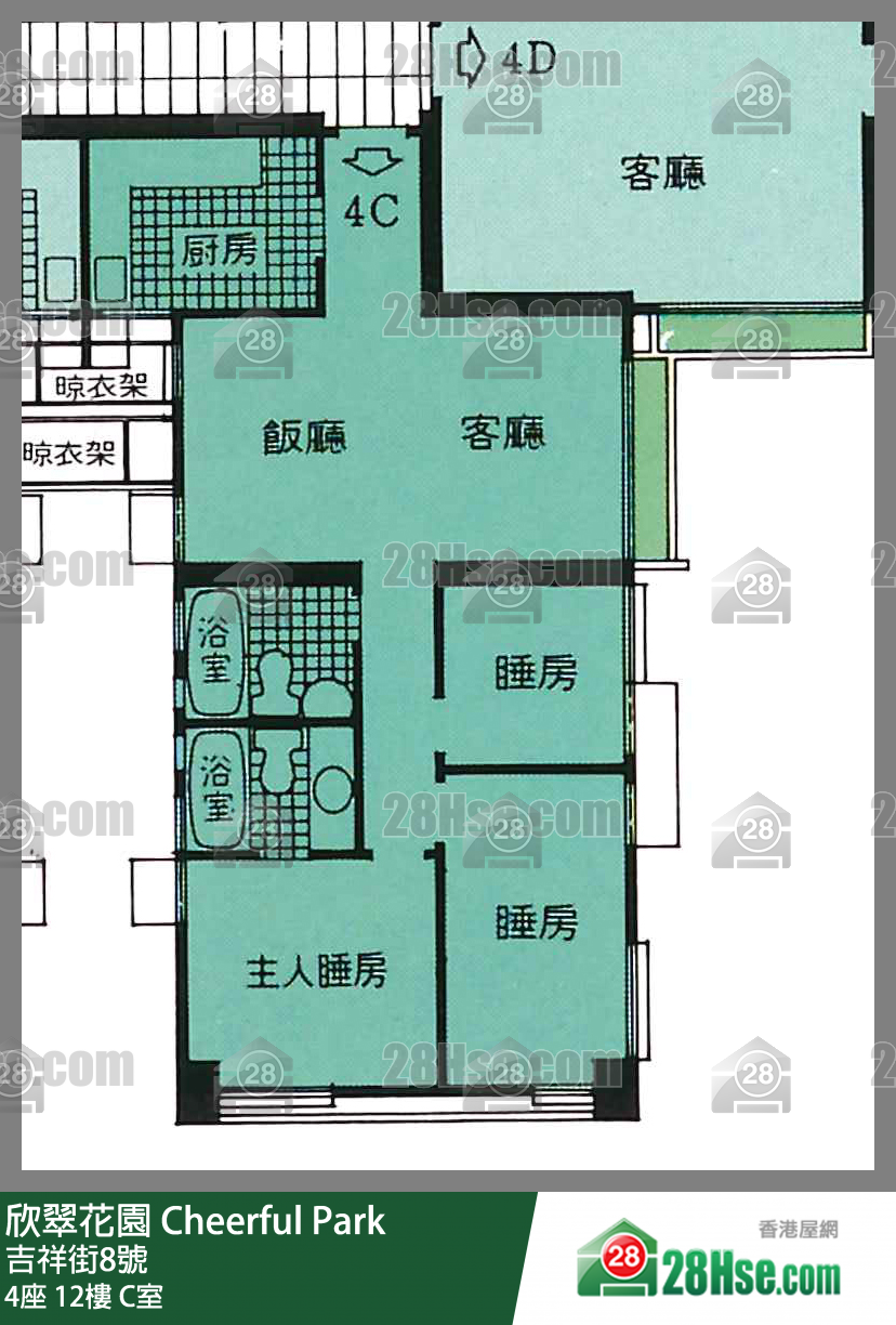 欣翠花園 4座12樓 C室 平面圖