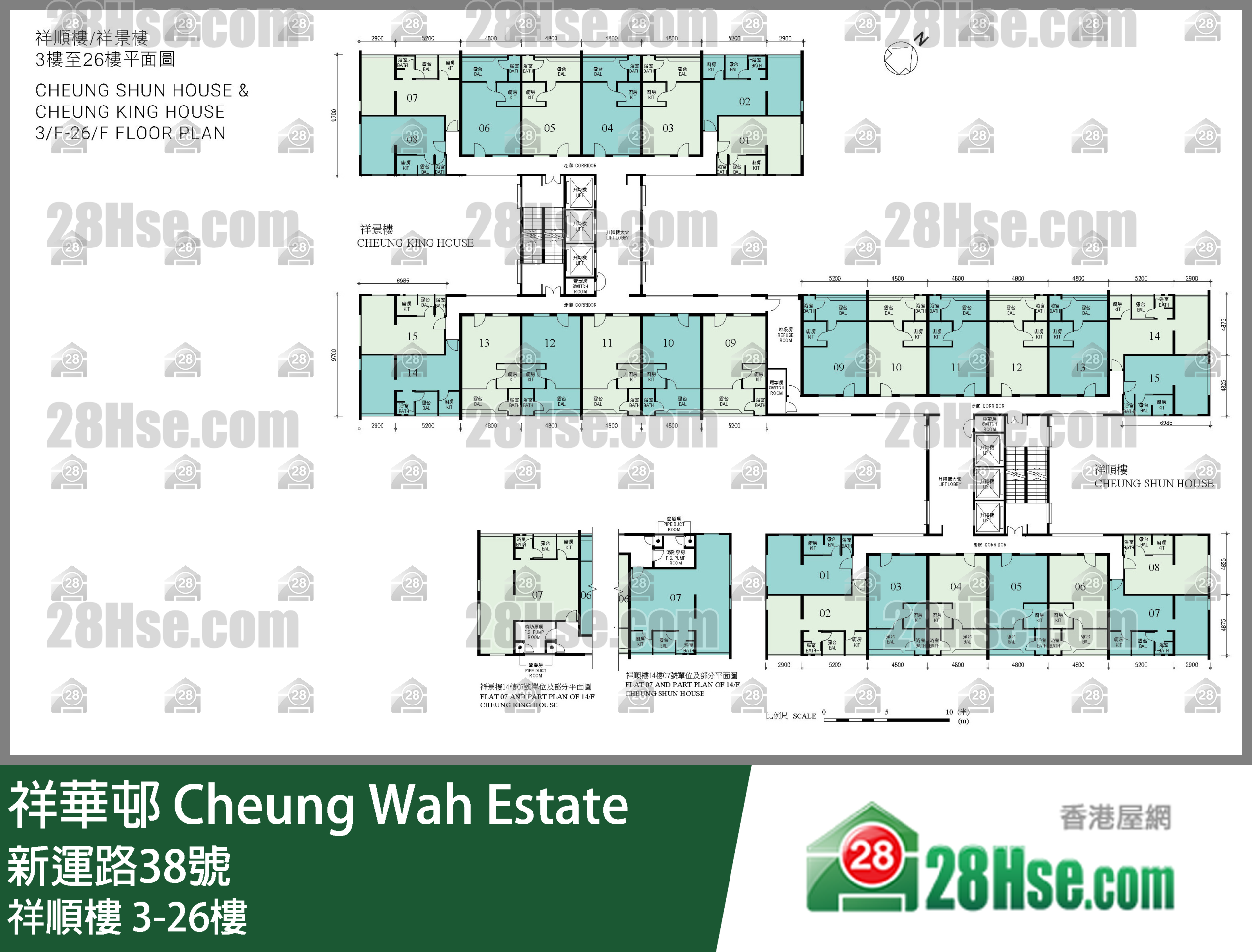 祥顺楼 3-26楼 平面图