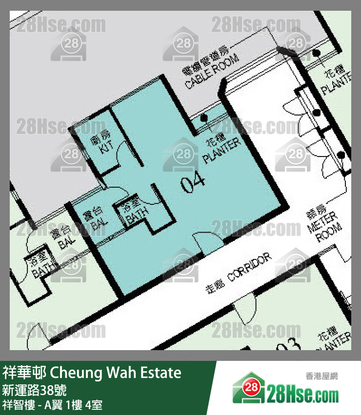 祥華邨 祥智樓 - A翼1樓 4室 平面圖