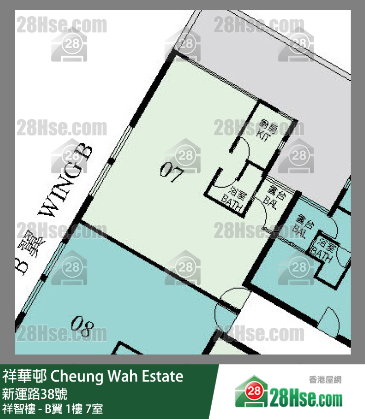 祥華邨 祥智樓 - B翼1樓 7室 平面圖