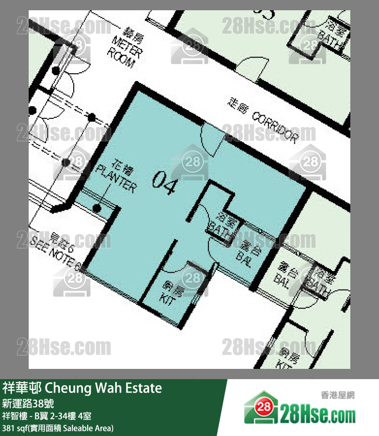 祥华邨 祥智楼 - B翼31楼 4室 平面图
