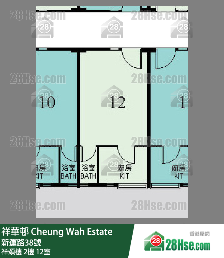 祥華邨 祥頌樓2樓 12室 平面圖