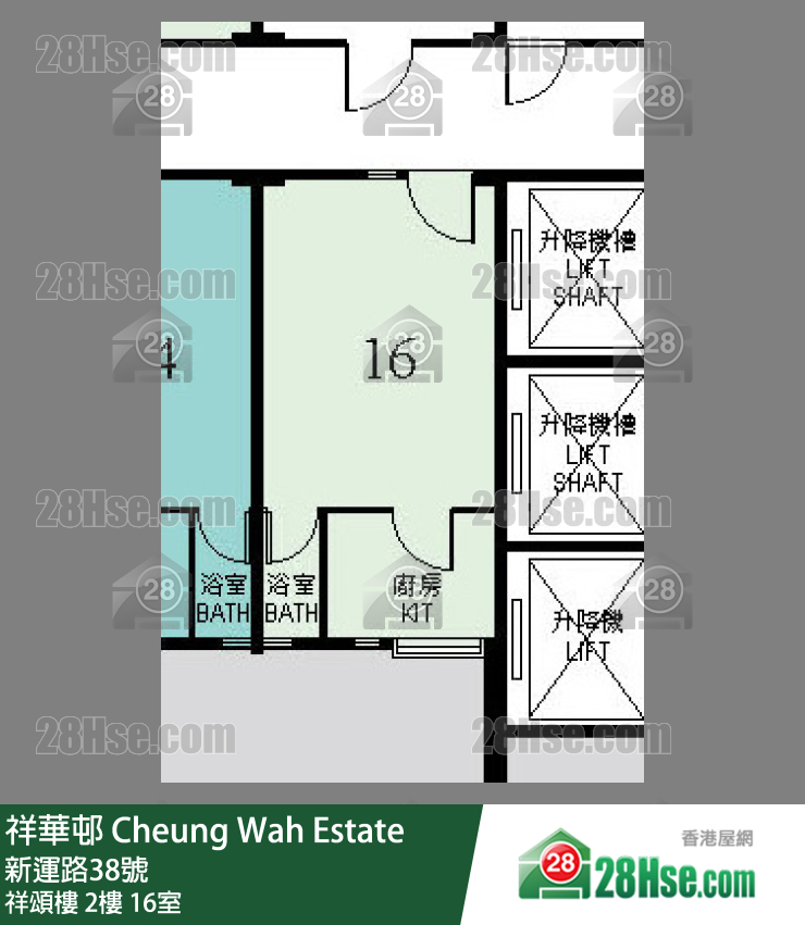 祥華邨 祥頌樓2樓 16室 平面圖