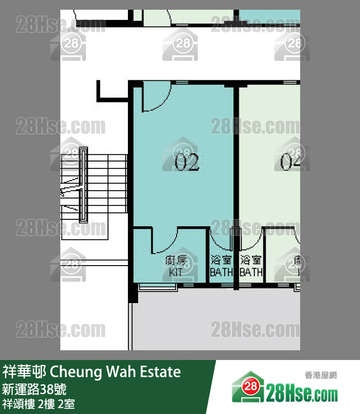 祥华邨 祥颂楼2楼 2室 平面图