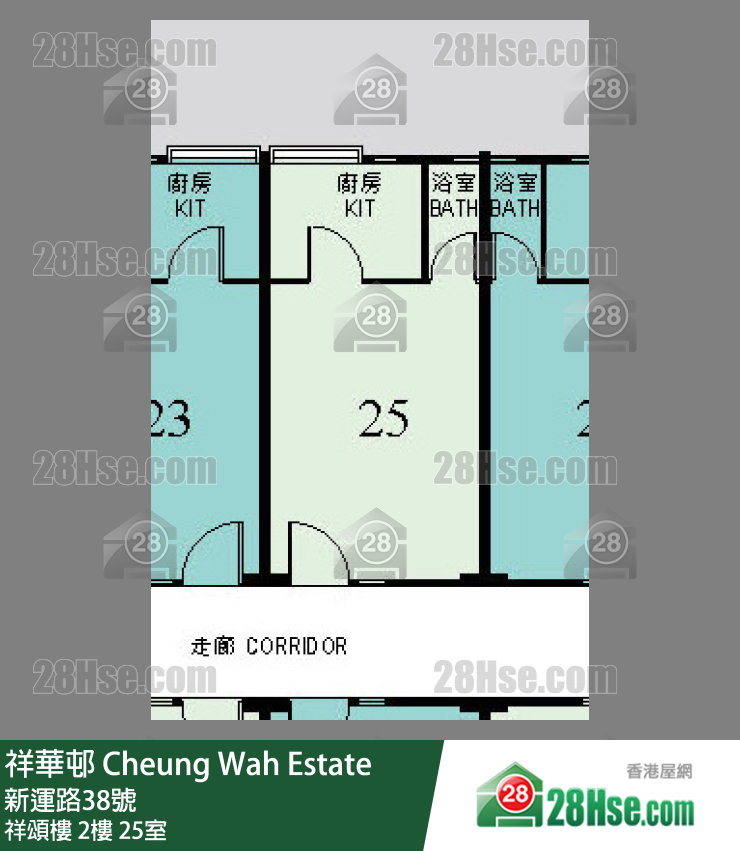 祥華邨 祥頌樓 2樓 25室 平面圖