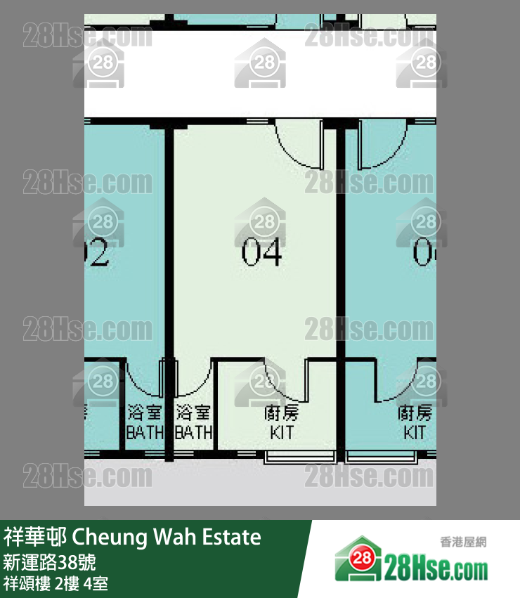 祥華邨 祥頌樓2樓 4室 平面圖
