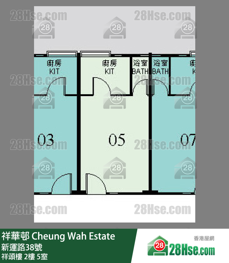 祥華邨 祥頌樓2樓 5室 平面圖