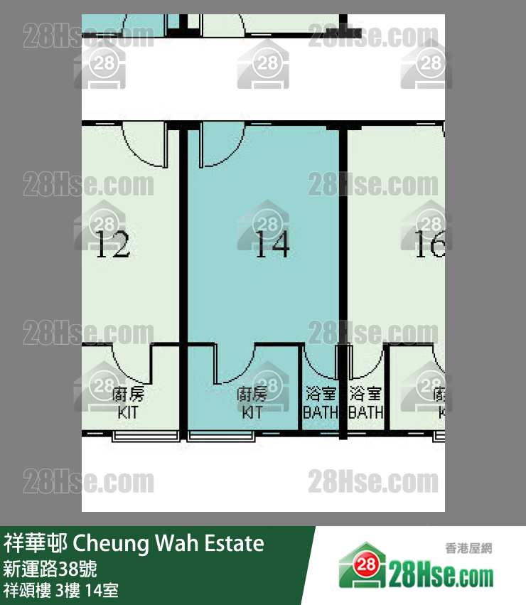 祥華邨 祥頌樓 3樓 14室 平面圖