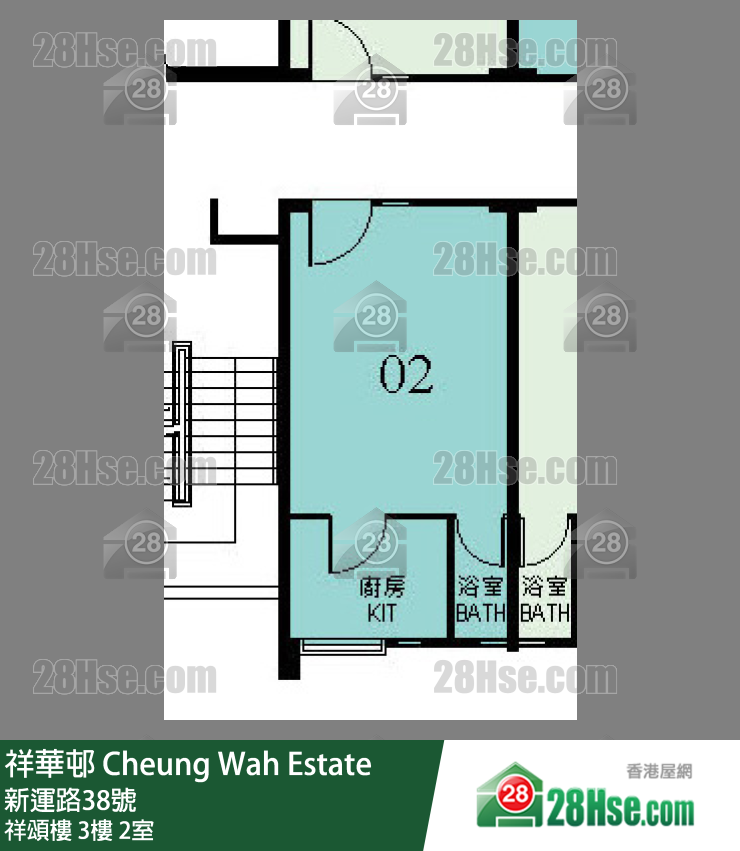 祥華邨 祥頌樓3樓 2室 平面圖