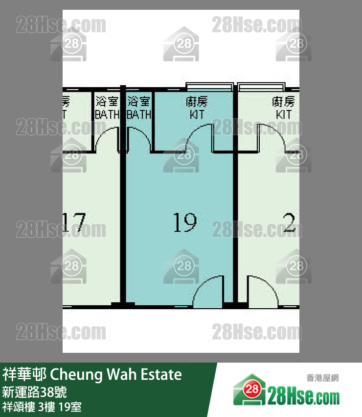 祥華邨 祥頌樓3樓 19室 平面圖