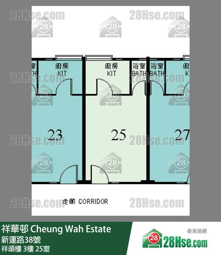 祥華邨 祥頌樓3樓 25室 平面圖