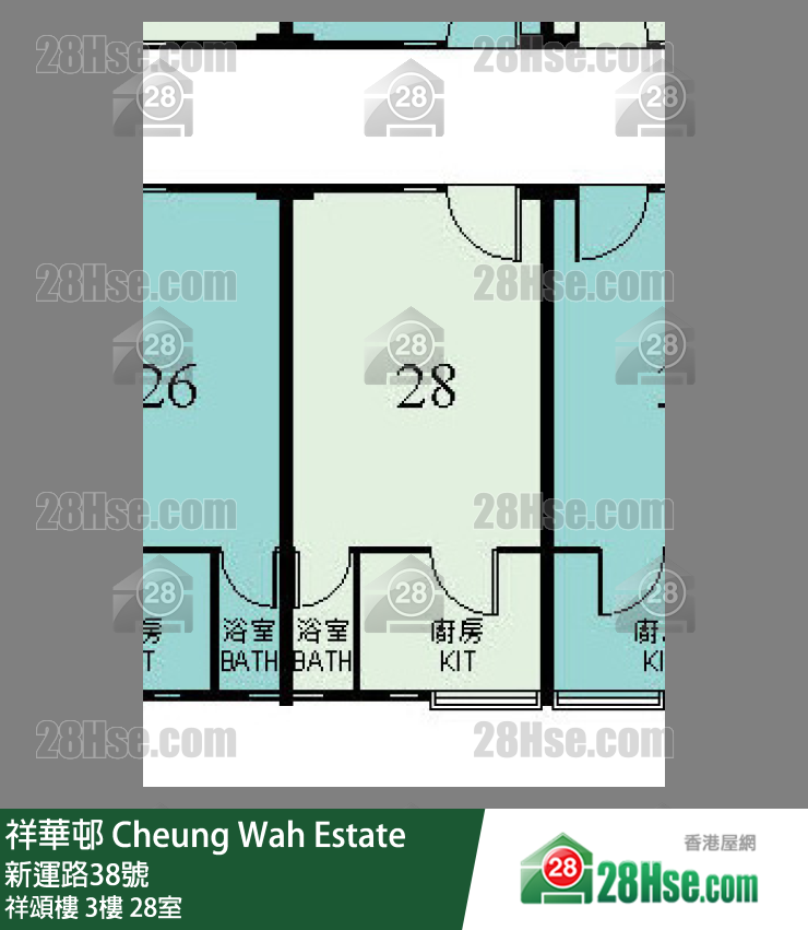 祥華邨 祥頌樓3樓 28室 平面圖