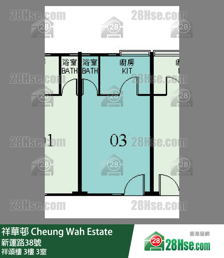 祥華邨 祥頌樓3樓 3室 平面圖