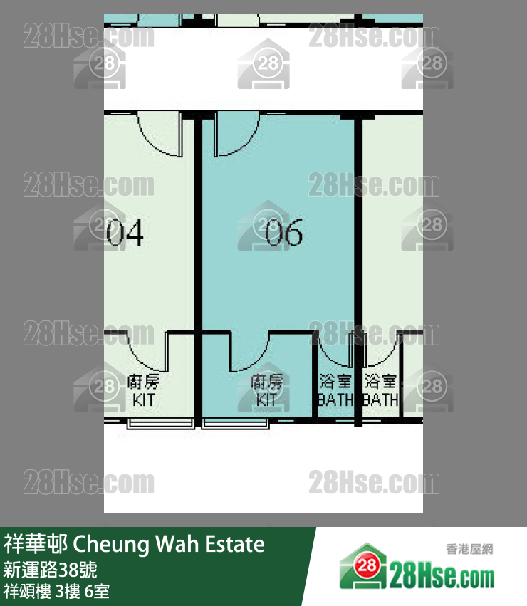 祥華邨 祥頌樓3樓 6室 平面圖