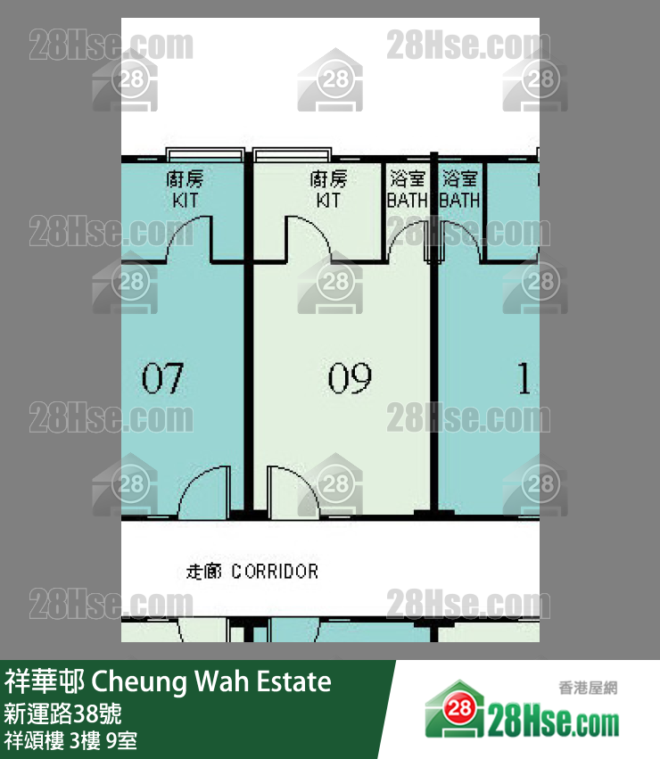 祥華邨 祥頌樓3樓 9室 平面圖
