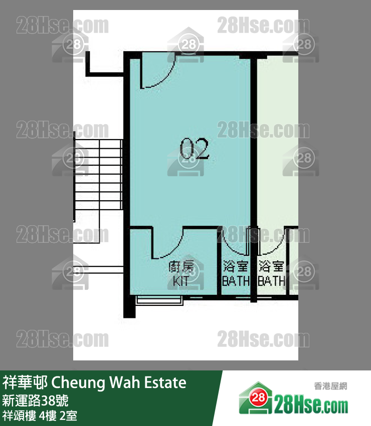 祥華邨 祥頌樓4樓 2室 平面圖