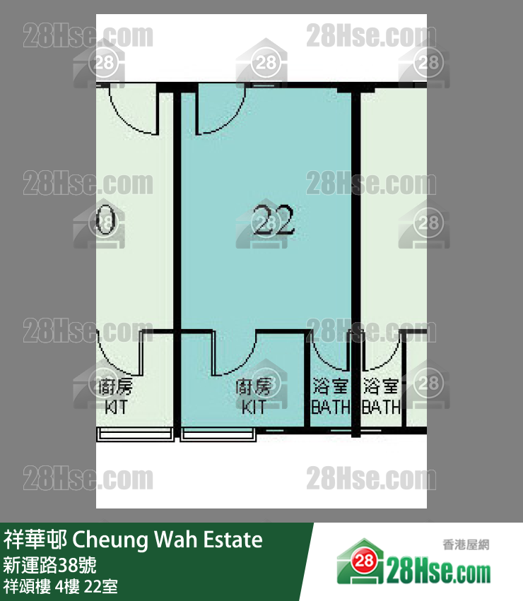 祥華邨 祥頌樓 4樓 22室 平面圖