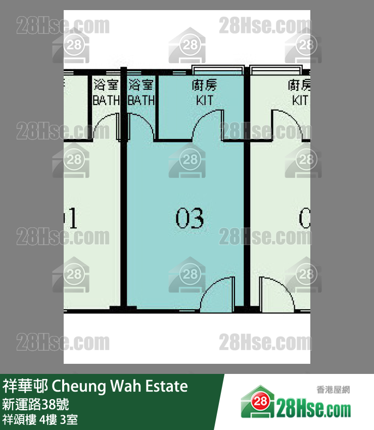 祥華邨 祥頌樓4樓 3室 平面圖