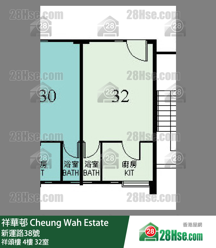 祥華邨 祥頌樓4樓 32室 平面圖