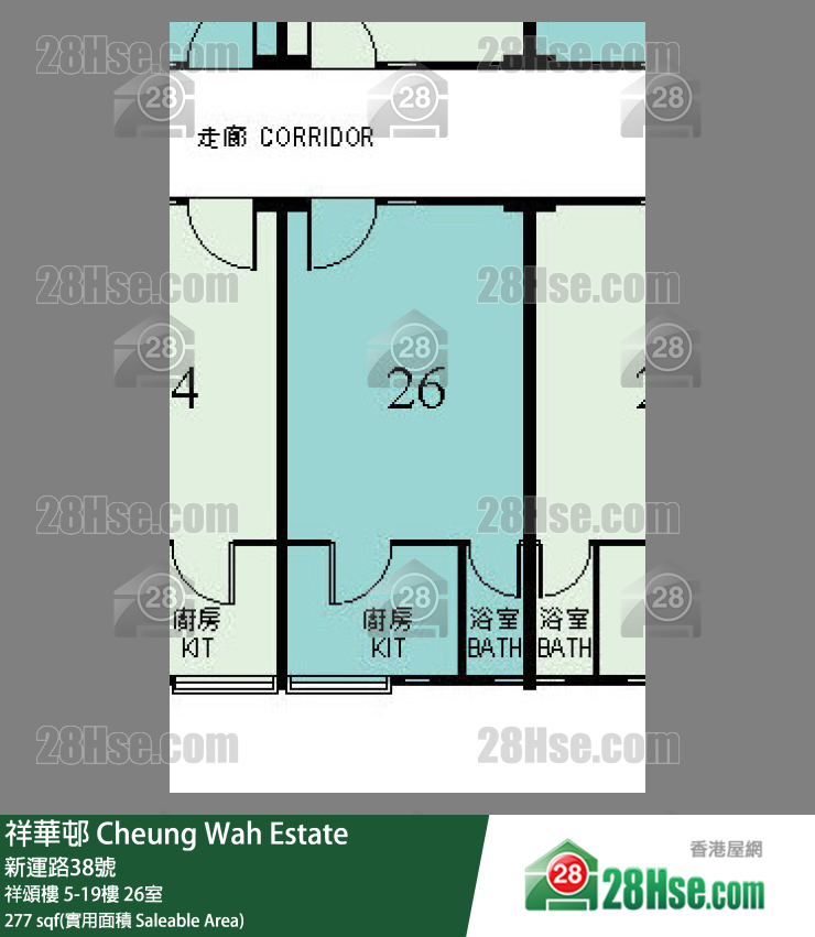 祥華邨 祥頌樓10樓 26室 平面圖