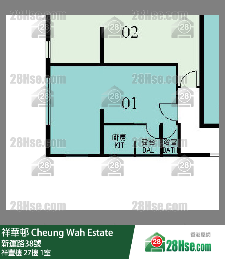 祥華邨 祥豐樓27樓 1室 平面圖