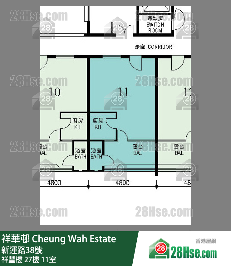 祥華邨 祥豐樓27樓 11室 平面圖