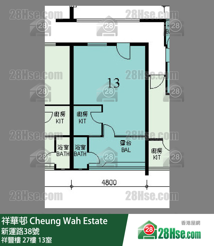 祥華邨 祥豐樓27樓 13室 平面圖