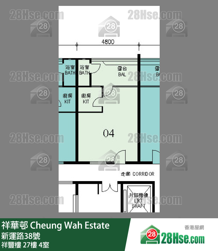 祥华邨 祥丰楼27楼 4室 平面图