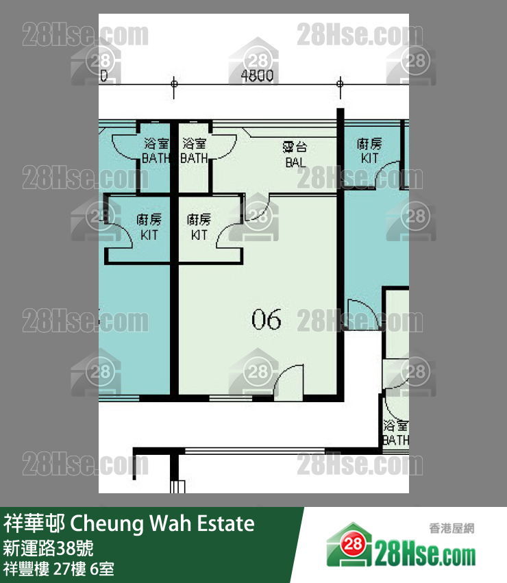 祥华邨 祥丰楼27楼 6室 平面图